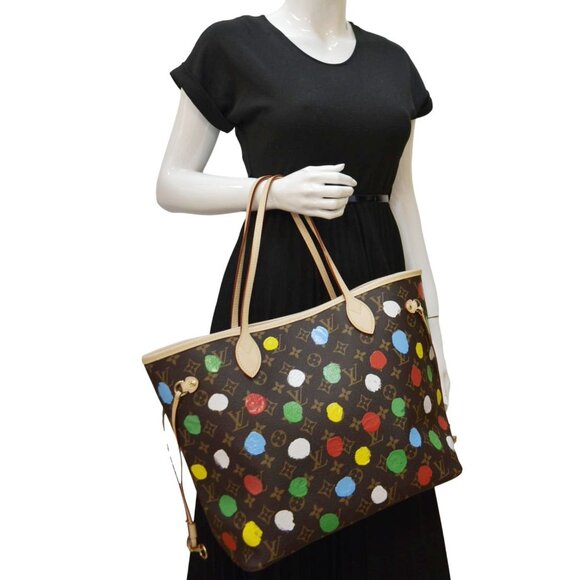 LOUIS VUITTON x YK Neverfull MM Monogram Canvas Shoulder Bag Brown - Picture 2 of 14